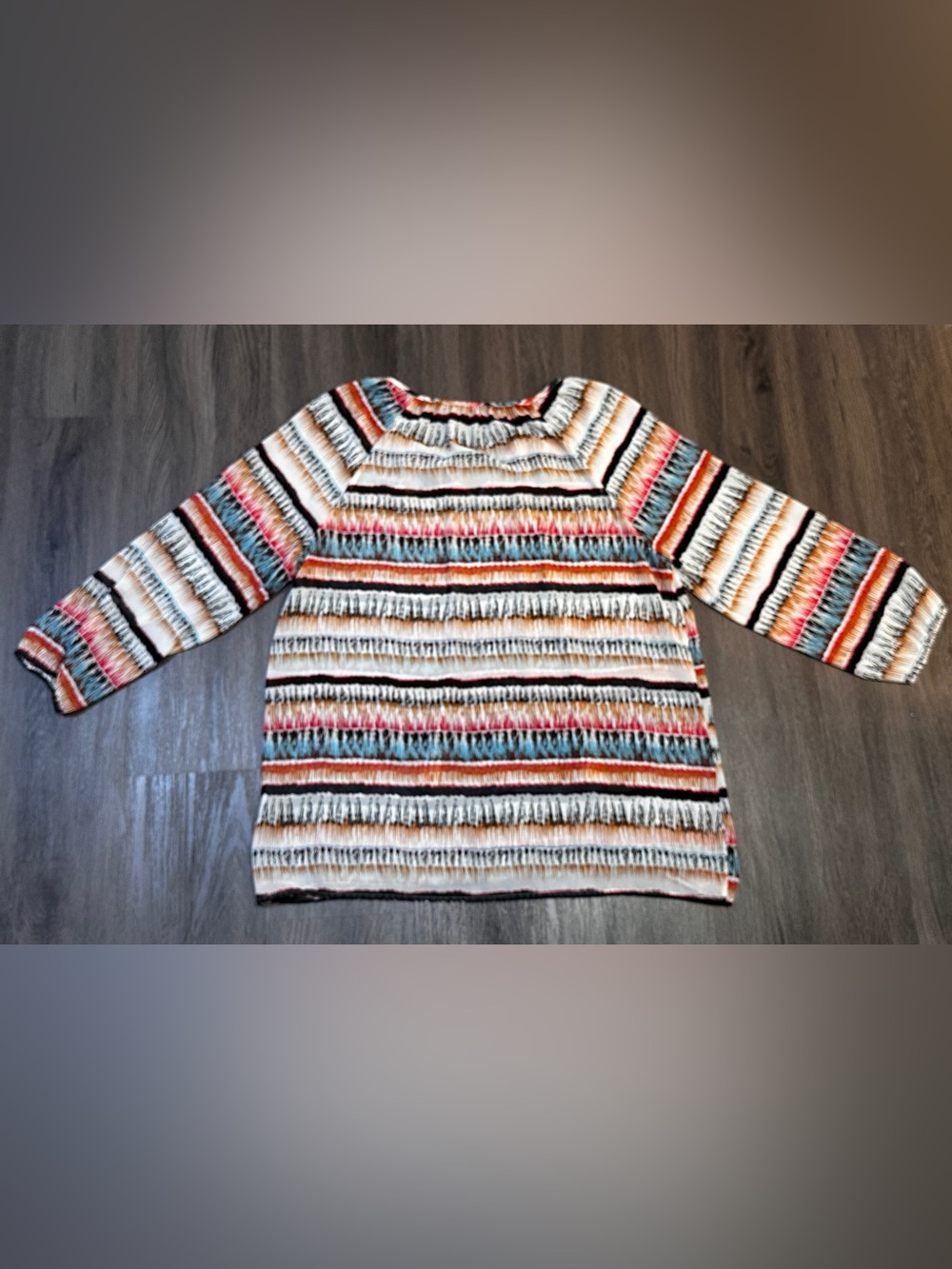 Boho Aztec Stripe Tassel Peasant Tunic Top Festival Coastal Cowgirl - Picture 12 of 12